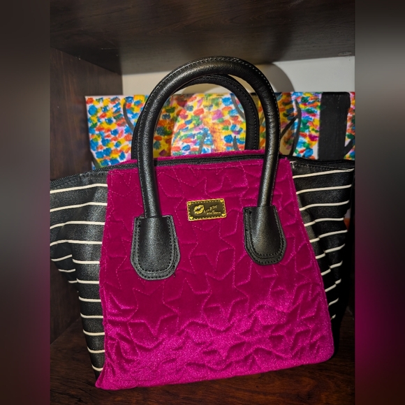 Betsey Johnson Handbags - Betsey Johnson Purple and Black And White Handbag